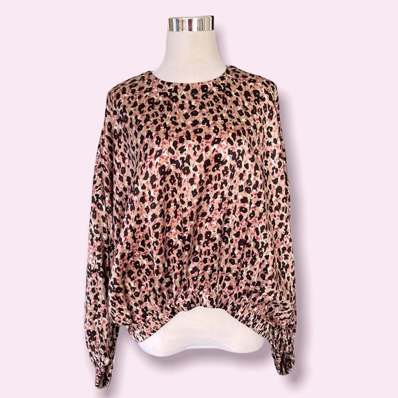 Zara | Tops | Zara Satin Leopard Print 